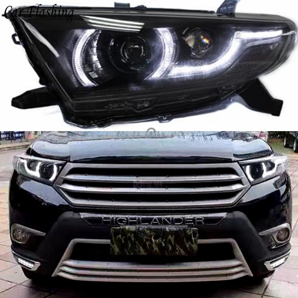 Автомобильный Стайлинг Головной фонарь для Toyota Highlander светодиодный фары 2012 2014 DRL H7