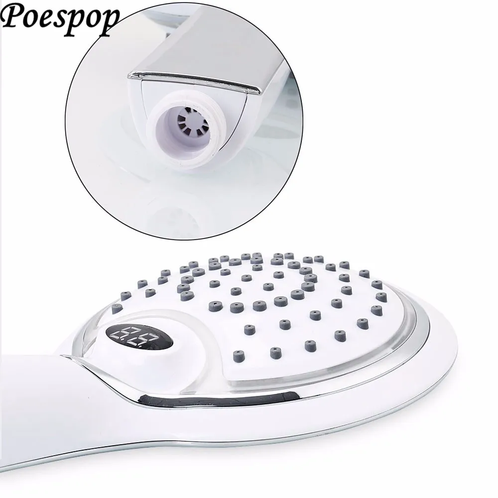 POSEPOP Led Handheld Shower Head.3 Colors head With Temperature Digital Display.Water Powered LCD Spray | Обустройство дома
