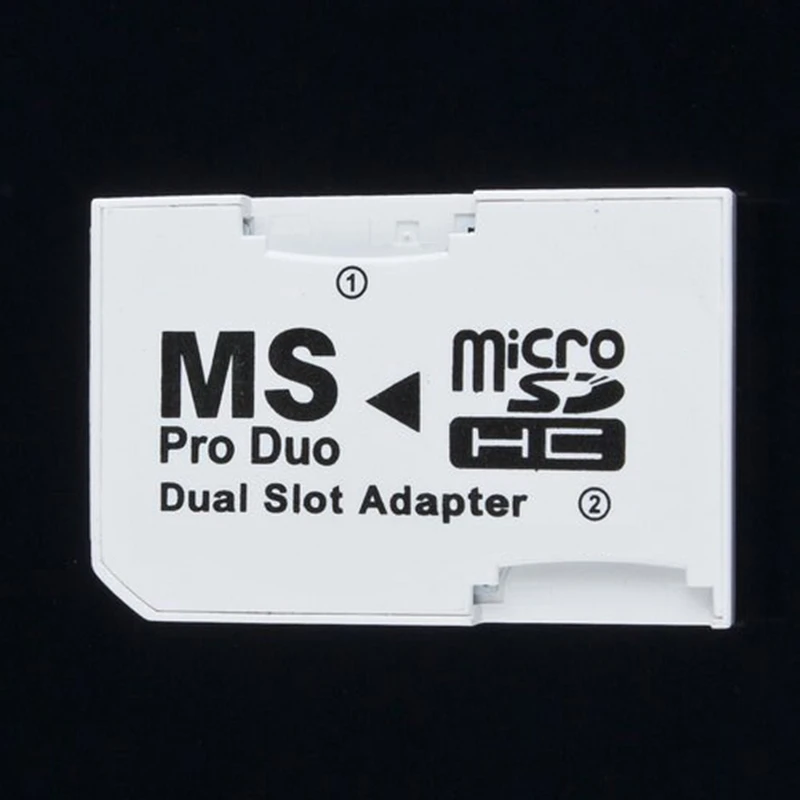 Двойной 2 слота MicroSD SDHC TF для карты памяти MS Pro Duo адаптер для psp 64 Мб до 8 Гб TF карта+ карта памяти конвертер белый