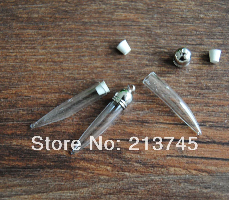 

Free shipping!!!100pcss/lot chili glass vial pendant , perfume pendant , glass wishi bottle (with Rubber plug)