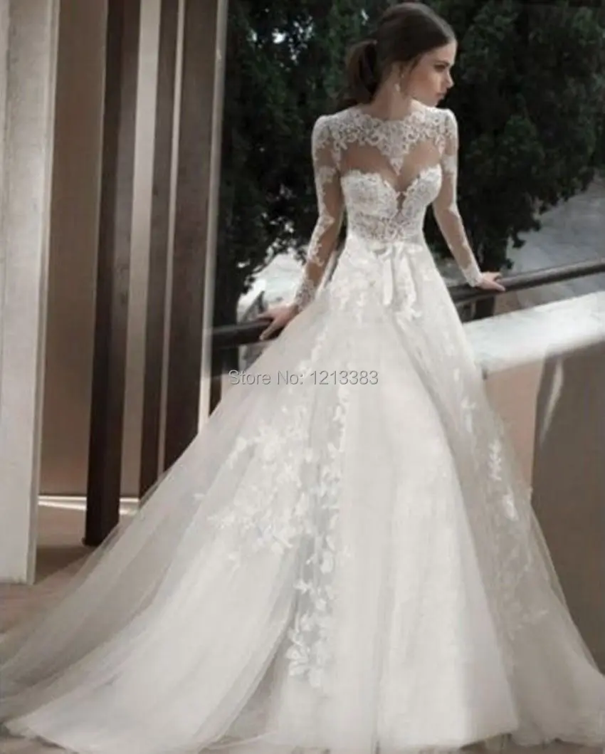 Long Sleeve Lace Wedding Dresses 