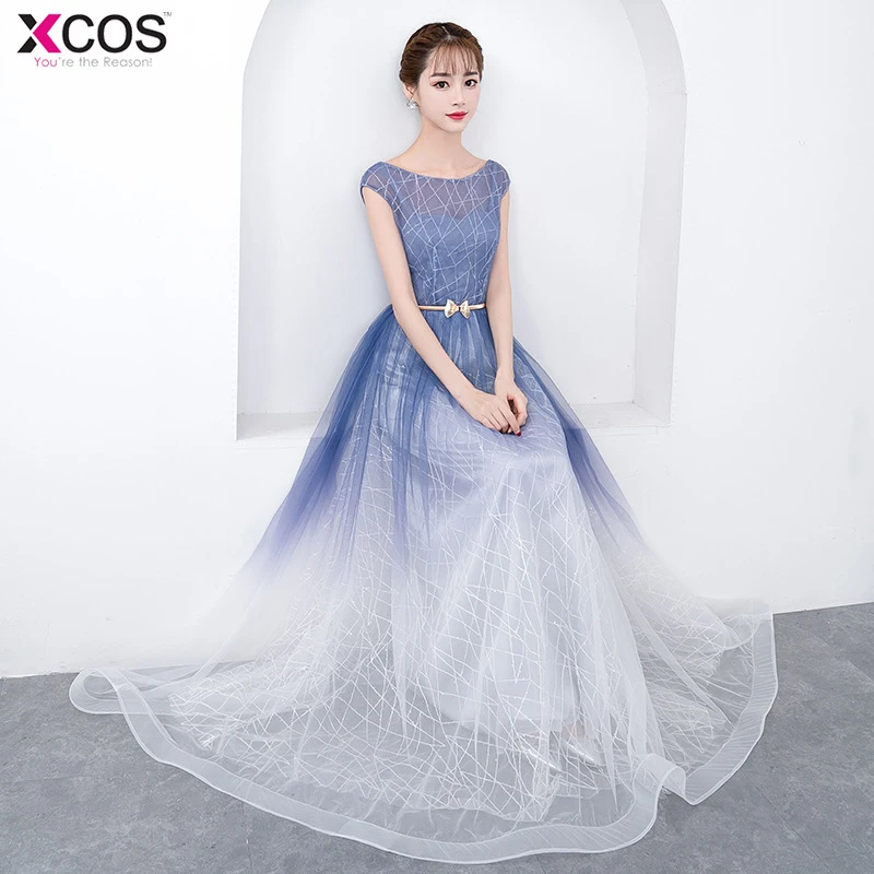 О образным вырезом длиной до пола Длинные вечерние платья vestido de festa сексуальный