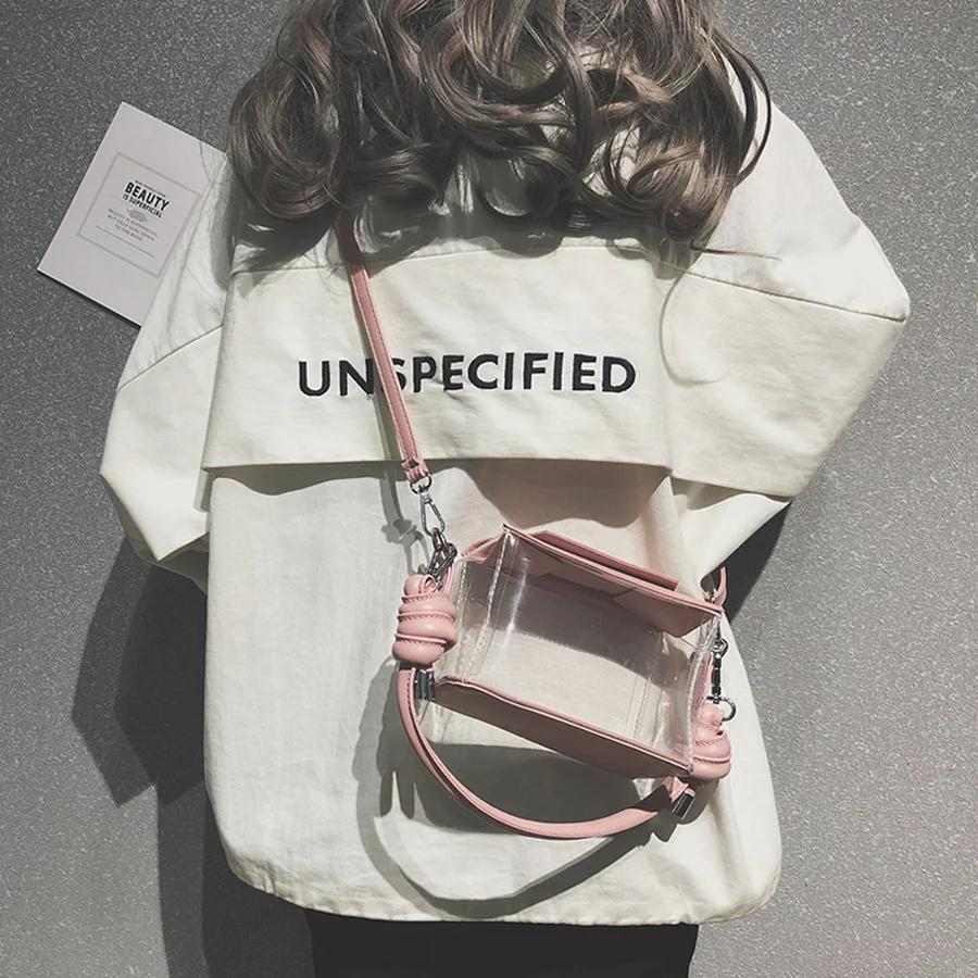 Прозрачная ПВХ коробка желе Дизайн PU кожаная сумка кошелек женская прозрачная