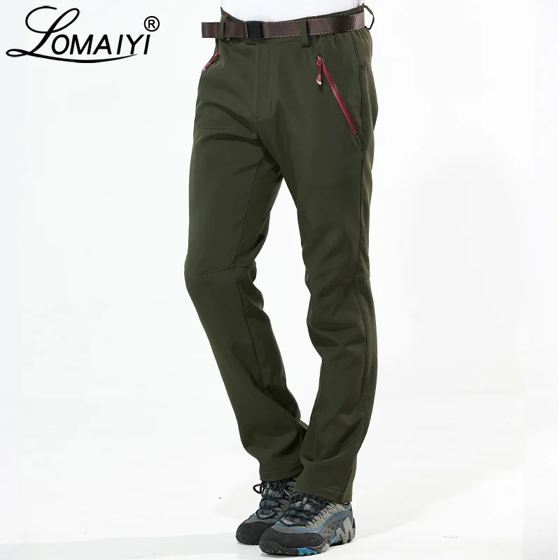 Мужские зимние штаны LOMAIYI теплые флисовые брюки с подкладкой мужские