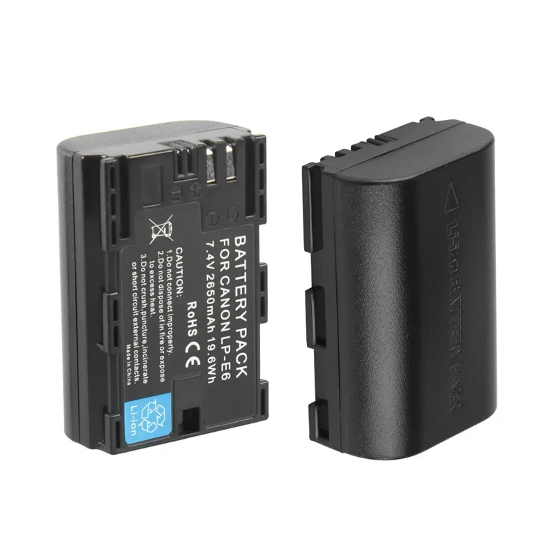 Два LP-E6 LP-E6N сменный аккумулятор и зарядное устройство для Canon 80D 70D 60D 7D 6D 5Ds 5D Mark III II