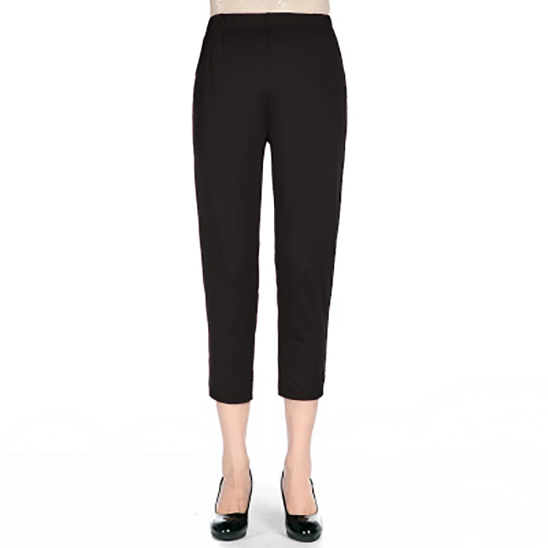 Шелковые женские штаны бриджи повседневные леггинсы для мам летние эластичные