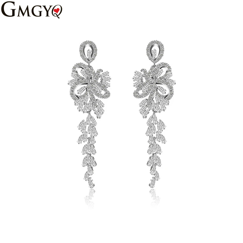GMGYQ Pendientes Mujer Moda 2018 Дизайнерские серьги с кубическим цирконием для женщин