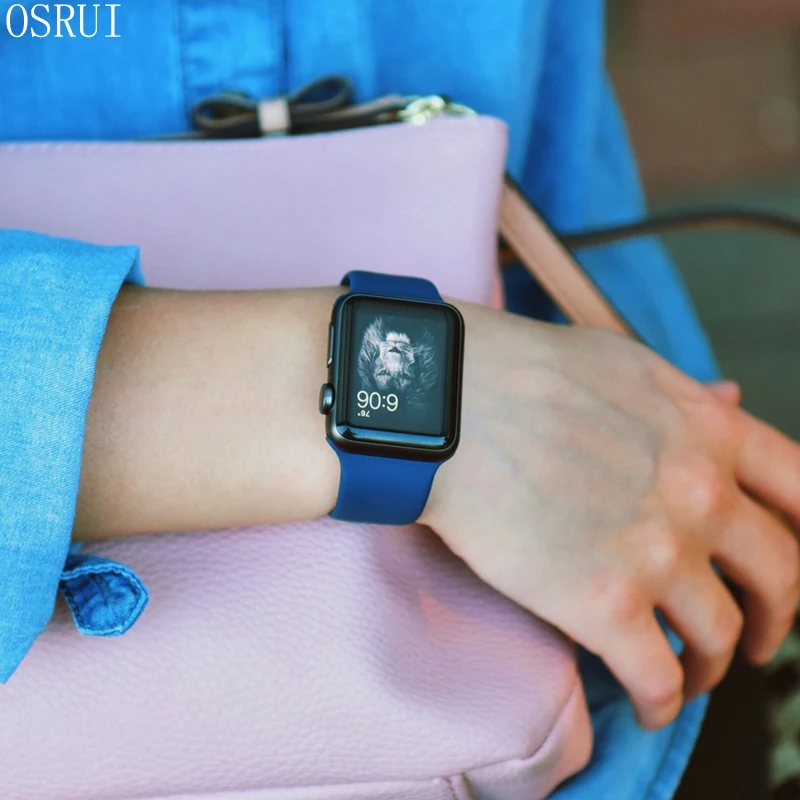 Ремешок для apple watch band 4 3 correa iwatch band 42 мм/38 мм 44 мм/40 мм 2 спортивный силиконовый браслет pulseira apple watch аксессуары