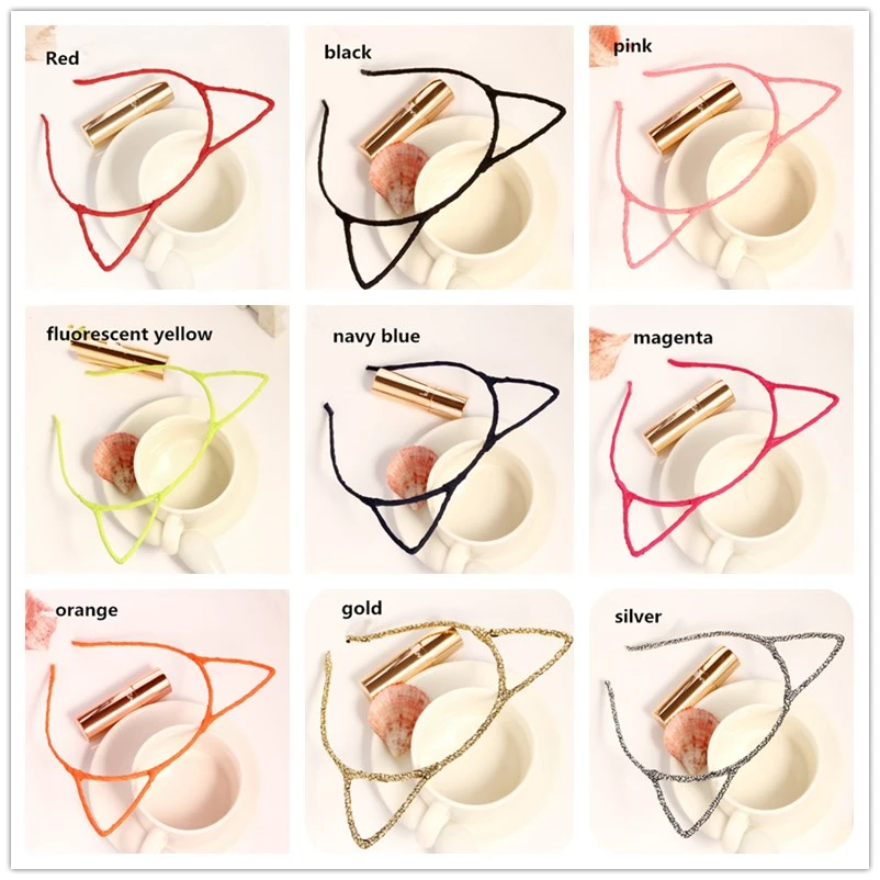 

Novelty fashion cute Cat Ears Headband hair hoop small Devil's head hoop Hollow Hairband for woman girls Bezel Hair Accessories