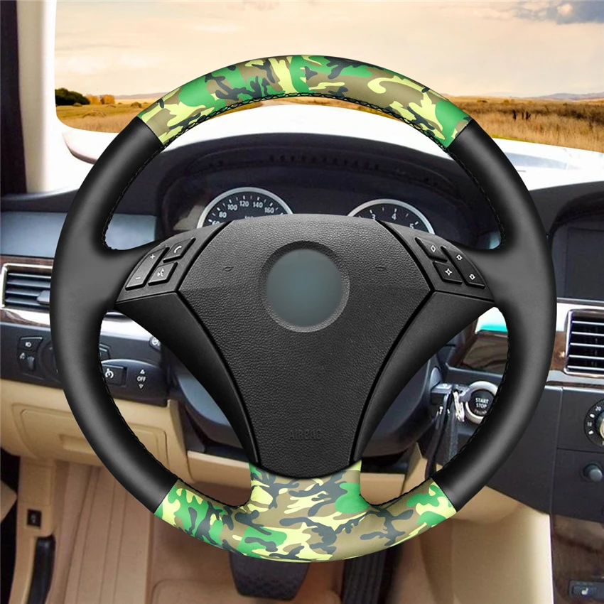 Камуфляжный чехол рулевого колеса автомобиля из искусственной кожи для BMW E60 (Sedan)