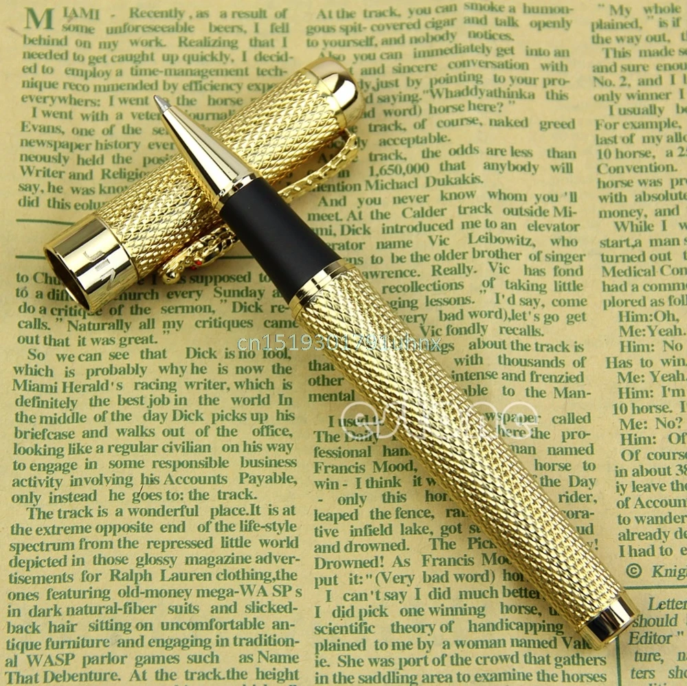 Лучший Noblest Jinhao 1200 Дракон Клип Шариковая ручка Полный Золотой|roller ball pen|ball penroller pen |