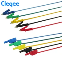 cleqee p1018a 1m 4mm banana plug to crocodile alligator clip test probe lead wire cable 5pcslot