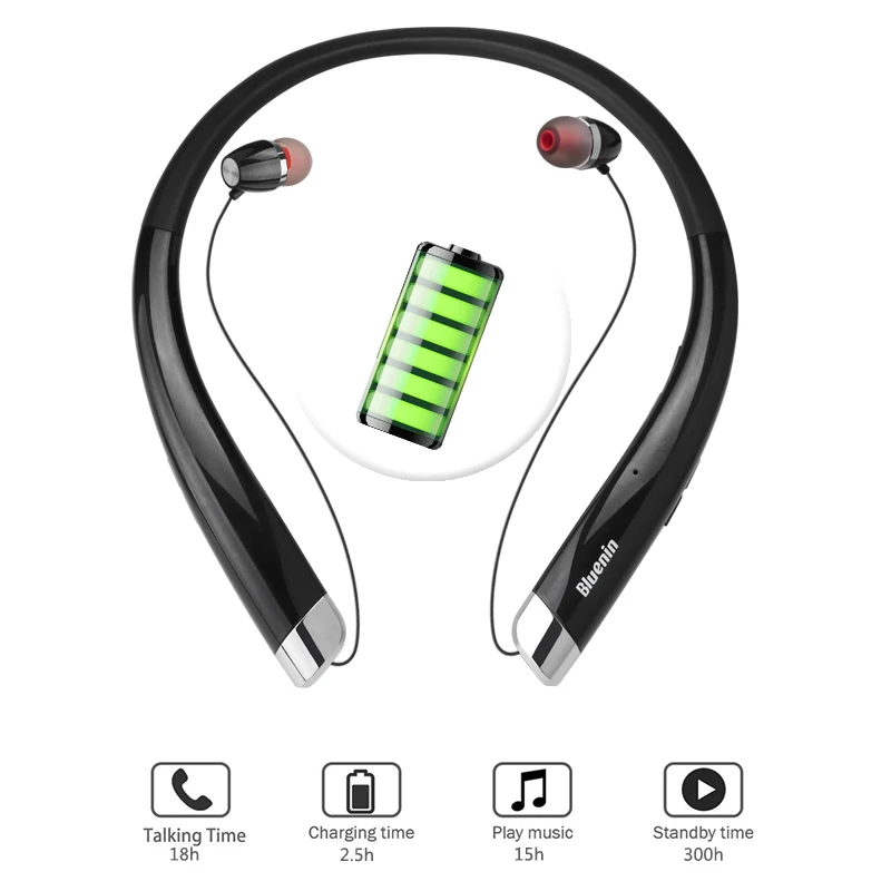 Bluenin 990, Спортивные Bluetooth наушники, беспроводные стерео наушники, встроенный микрофон, устойчивое к поту, с шейным ремешком, bluetooth, ecouteur для iphone x