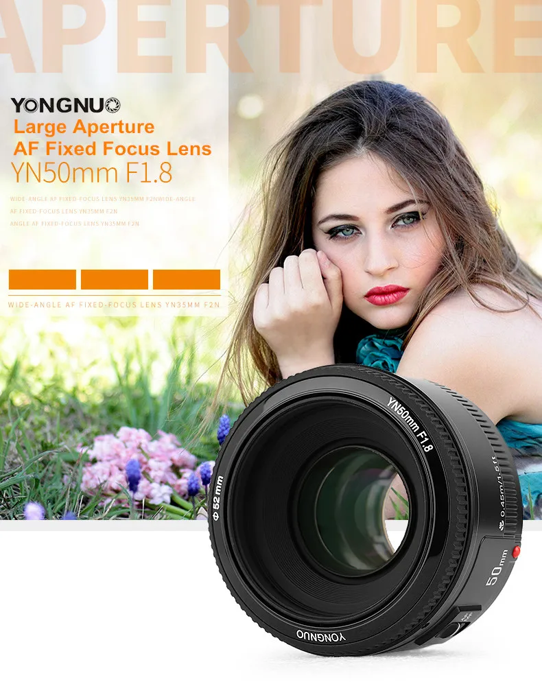 YONGNUO YN 50 мм YN50mm f/1,8 AF объектив+ бленда объектива+ 58 мм УФ-фильтр+ Чехол Набор Автофокус для камер Nikon AF-S 50 мм 1,8 г