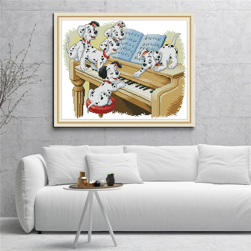 Набор для вышивки крестиком из холста DMC с принтом вышивка пять далматинцев