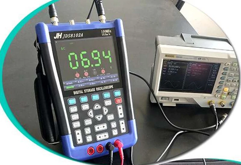 Новое поступление Jinhan JDS8102A Ручной цифровой осциллограф 500 м/с Цифровой мультиметр каналы ручной
