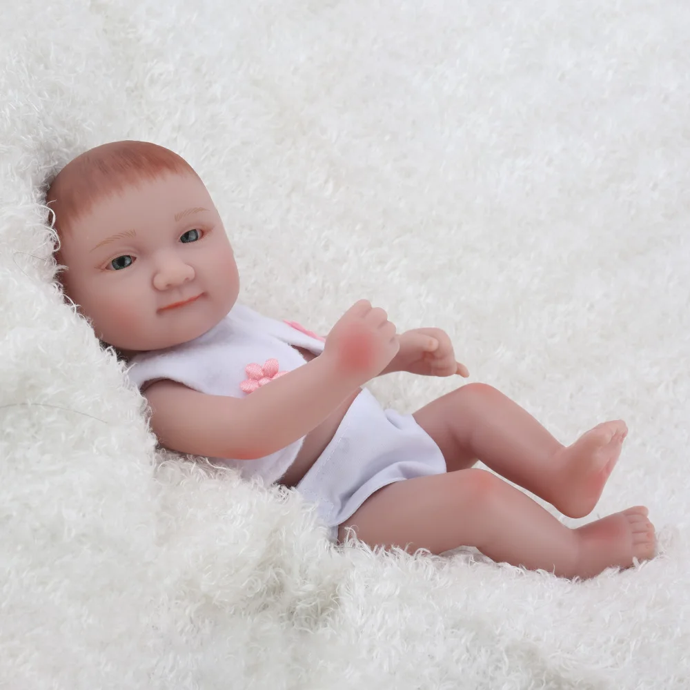 10 inch Mini Reborn Baby Doll Toys Kids Full Vinyl Bath Play Christmas Gift Promotion Lifelike Collection Girls NPKDOLL | Игрушки и