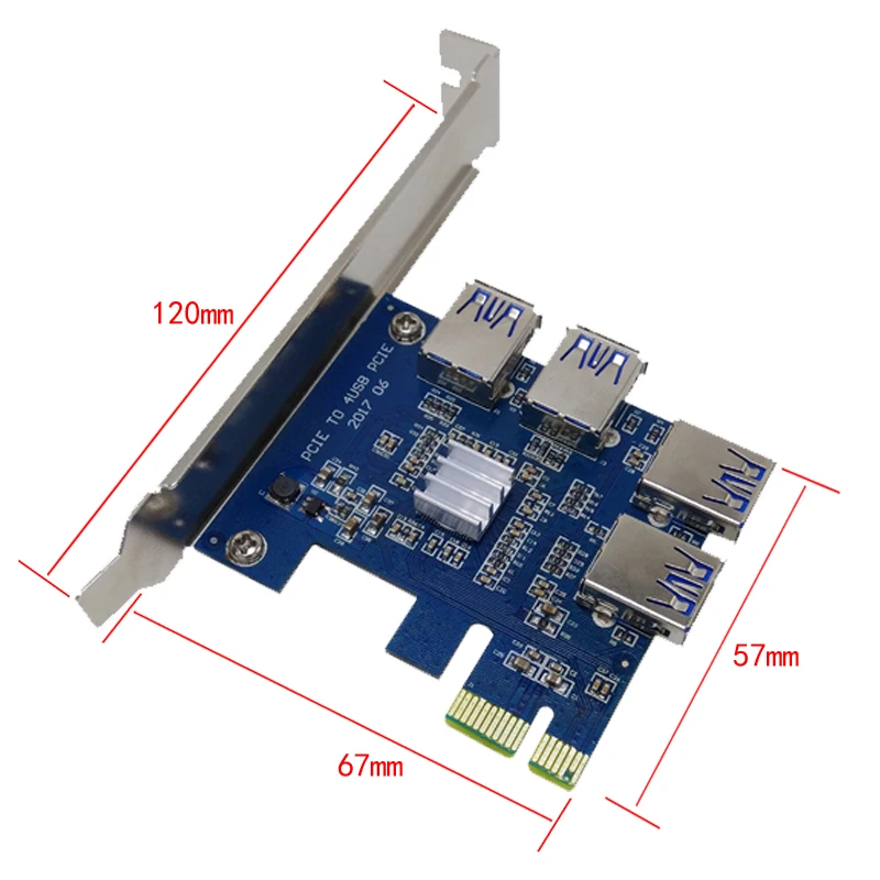 1 до 4 PCI-E слот PCIe USB3.0 порта PCI Express 1x карта расширения адаптер преобразователь USB 3 0