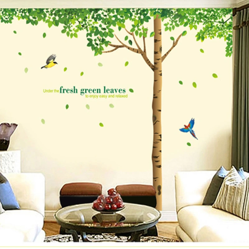 Виниловые наклейки на стену зеленое дерево 296x225 см|family tree wall decal|tree decalwall decals |