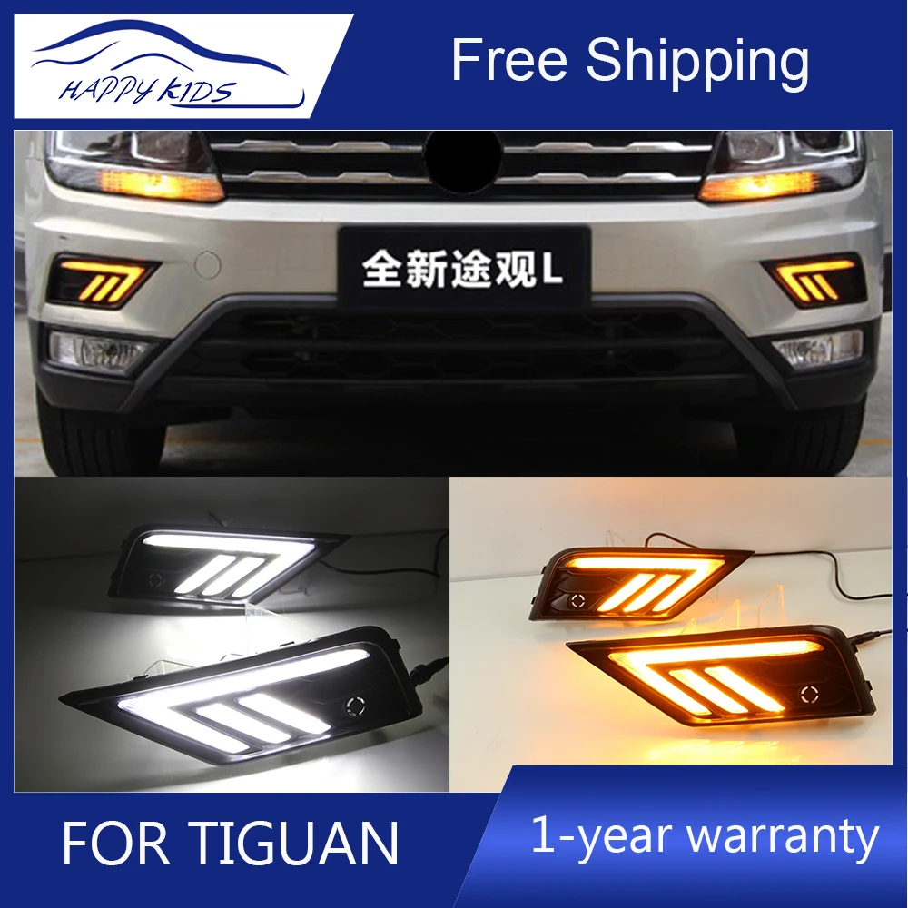 Автомобильный Стайлинг дневные ходовые огни для нового Tiguan 2017 2018 светодиодные 12В