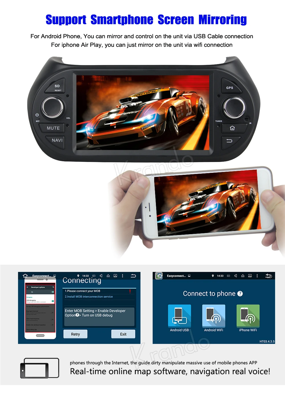 Автомобильный радиоприемник Krando Android 9 0 gps для fiat fiorino Qubo Citroen Nemo Peugeot Bipper 2008 +