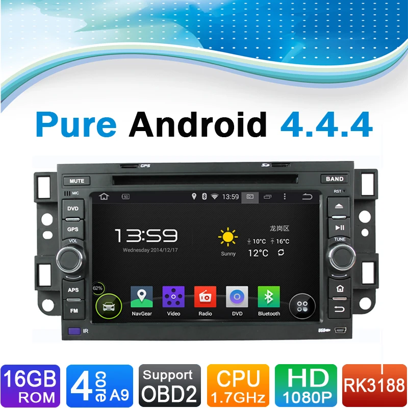

Pure Android 4.4.4 Car DVD Player GPS Navigation System for Chevrolet: OPTRA,SPARK,CAPATIVA,LOVA,EPICA,AVEO with Touchscreen