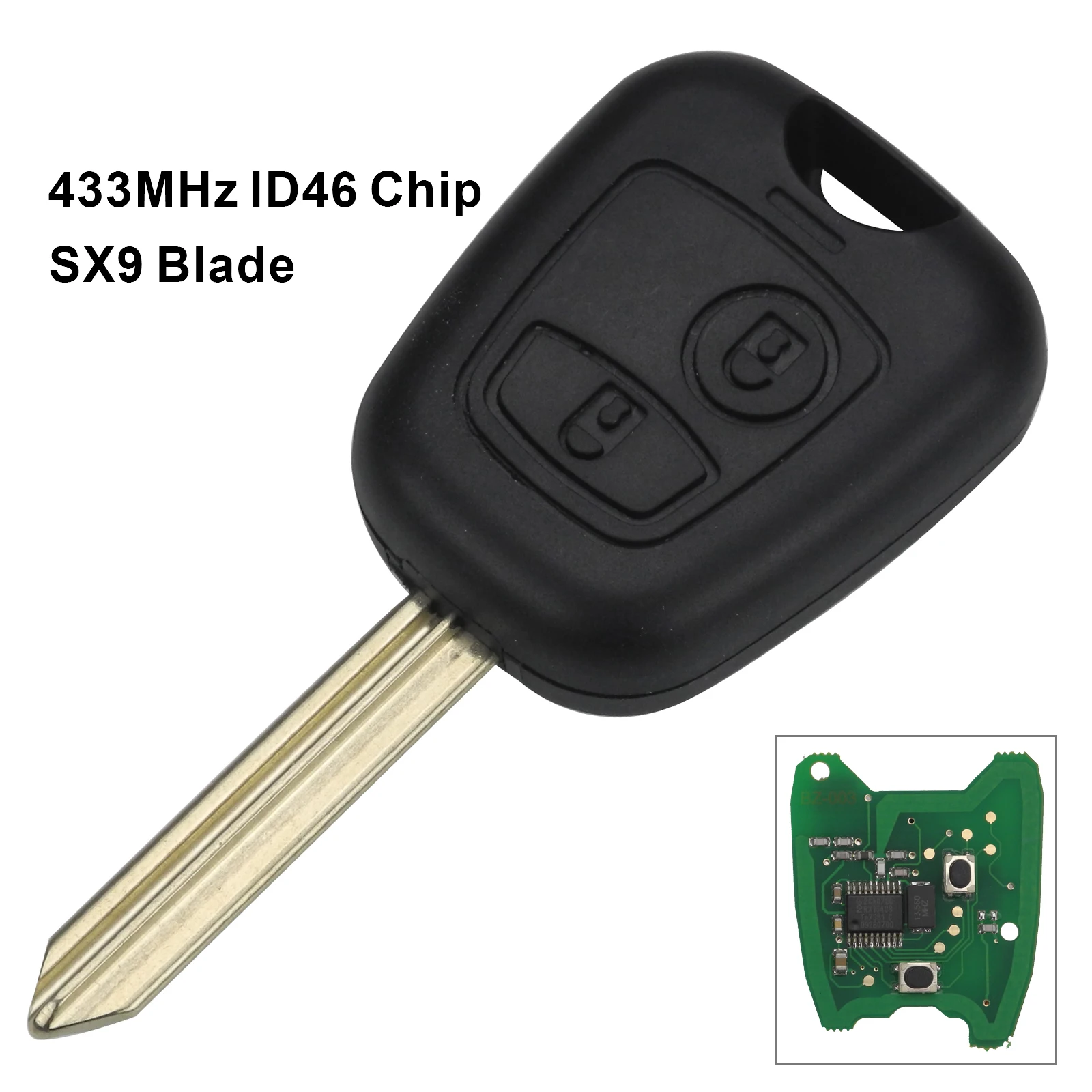 SX9 2 кнопки дистанционный ключ-брелок от машины для Citroen C1 C2 C3 C4 Saxo Пикассо Xsara Picasso peugeot 106 206 306 307 107 207 407 партнер - Цвет: SX9