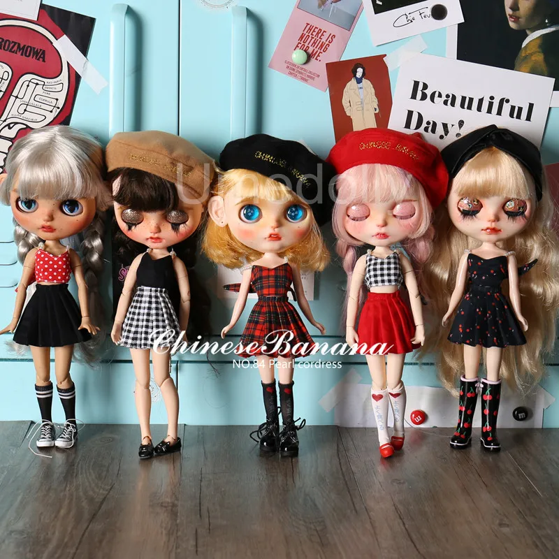 1 шт. модный жилет на бретелях плиссированная юбка для Blyth, Licca, кукла azone аксессуары для одежды