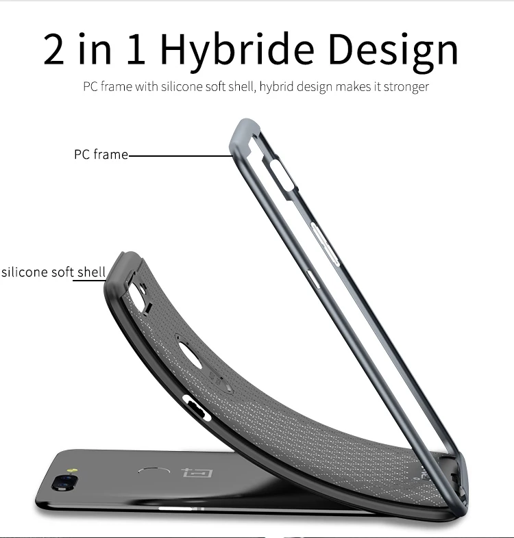 Original Ipaky Cover for Oneplus 5T Case PC Frame TPU Silicone 2 in 1 Phone One Plus 5 T Back Shockproof |