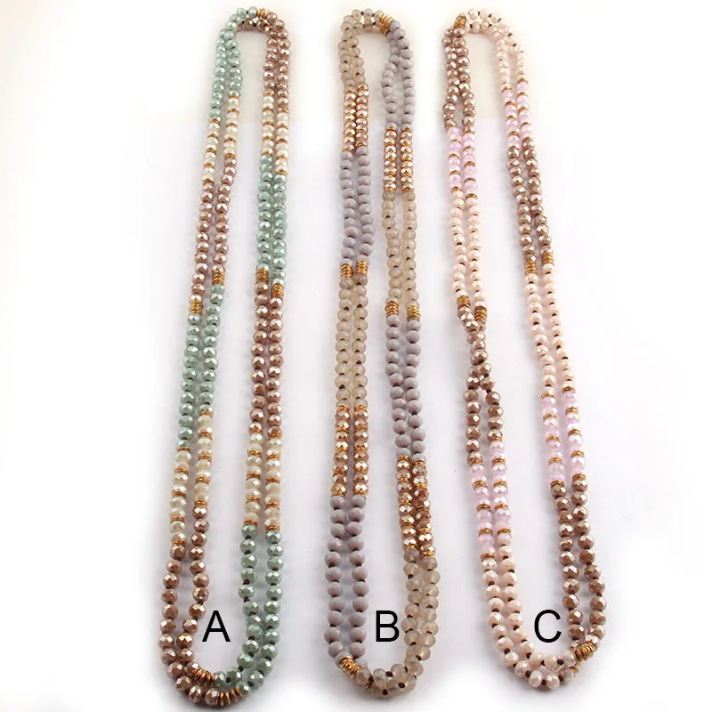 Бесплатная доставка модное ожерелье из 6 мм стекла с узлом и множеством