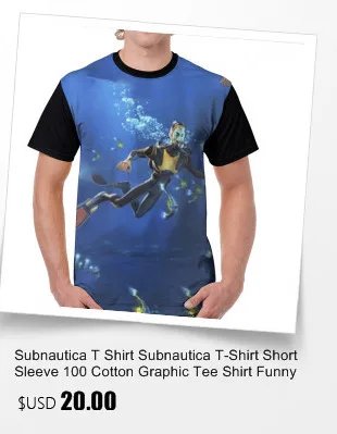 Subnautica Футболка Lost Prey футболка 100 полиэстер Мужская графическая футболка плюс размер Графический короткий рукав Милая Повседневная футболка