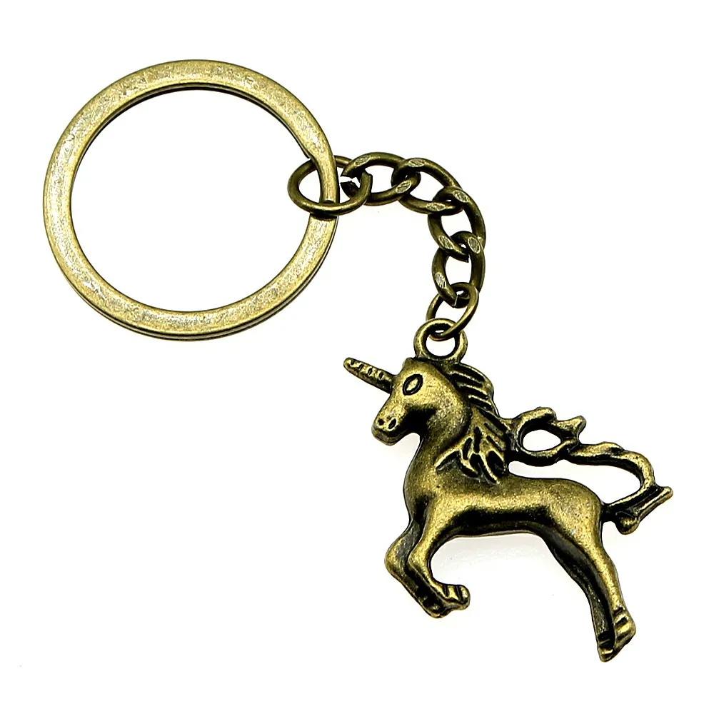 3D Lucky Horn Horse Модный брелок Единорог лошадиная Подкова автомобильный брелок ручной работы ювелирные изделия Брелки Шарм брелок на сумку подарок для девочек - Цвет: 3D Lucky Horn Horse