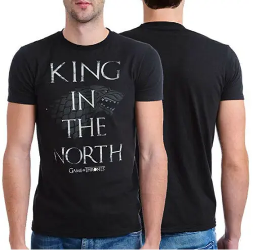Игра престолов KING IN THE NORTH Stark Direwolf футболка мужские Забавные футболки в стиле хип