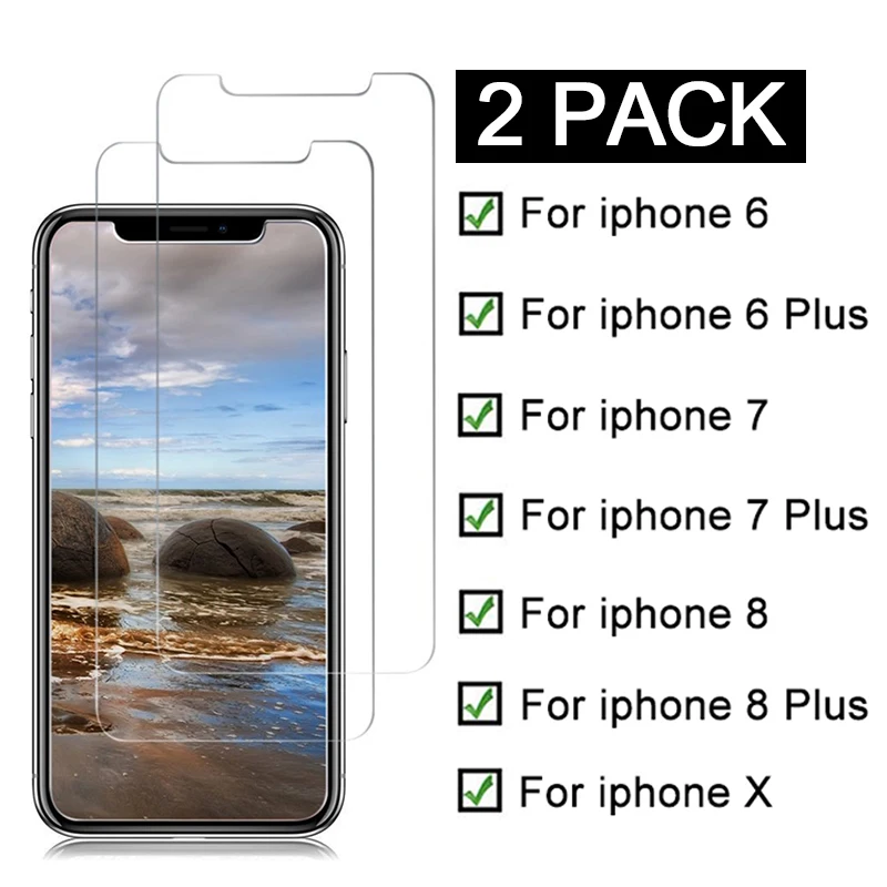 2 шт для iPhone 7 plus стеклянная защита стекло iphone 8 6x10 i phone 8plus Защитная закаленная