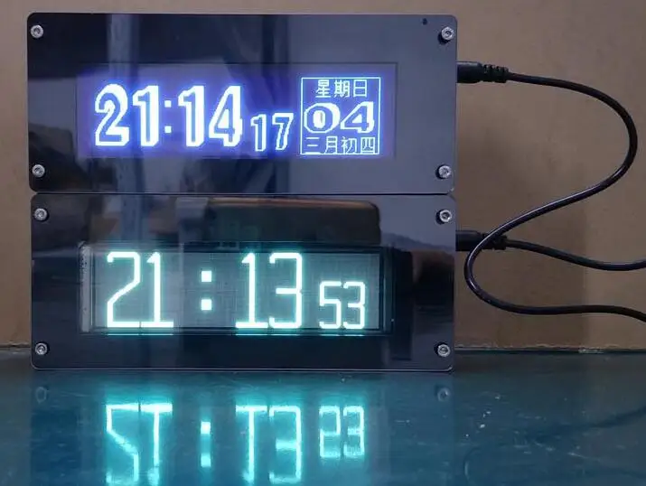Индикатор спектра музыки VFD FFT дисплей часов vfd измеритель УФ экран аудиосигнал AUX