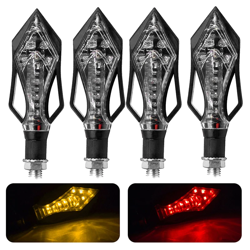 4 шт. Универсальный мотоцикл светодиодный измельчитель мигалка красный