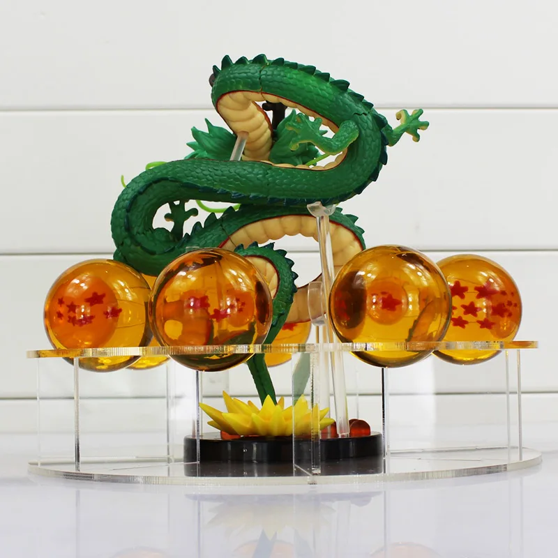 Dragon ball z игрушки Фигурки Новые Фигурки драконов 1 фигурка Дракон шенлонг+ 7 хрустальных шариков 4 см+ 1 полка brinquedos
