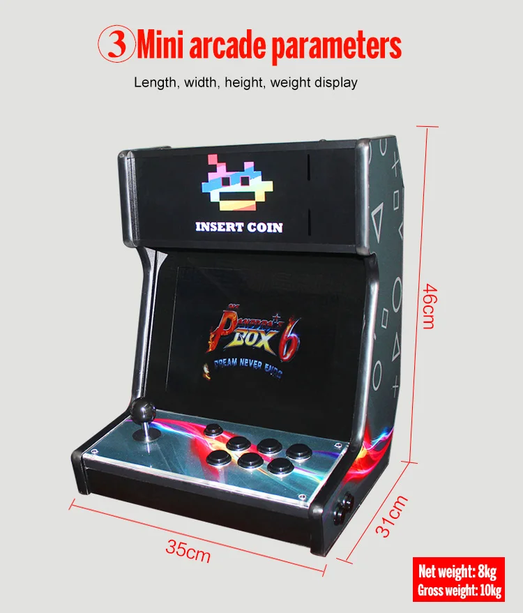 Pandora Box6 мини настольная аркадная с классической Games1300 в 1 PCB/игровой мини-автомат машина играть игра с монетами