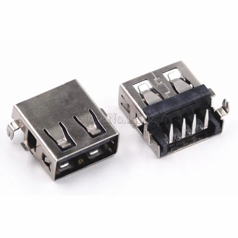 10 шт. usb Тип гнездо Короткий корпус 90 градусов AF10.0-4PINS 6,3 высота без оправы черный DIP 4 булавки