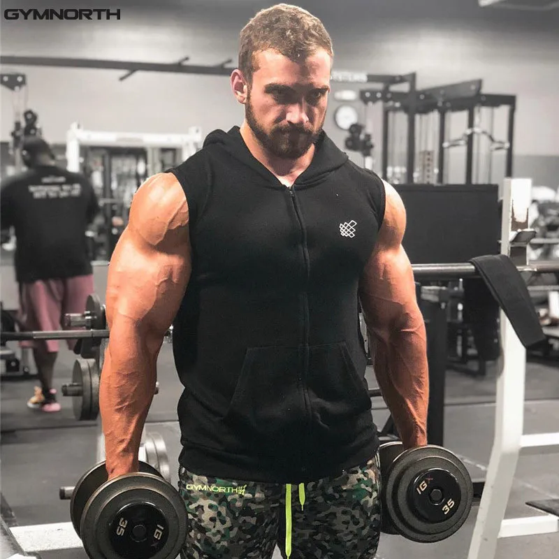 GYMNORTH 2018 фитнес для мужчин Бодибилдинг без рукавов Мышцы толстовки тренировки