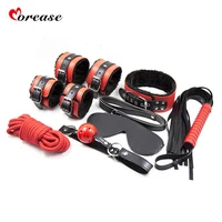 morease 7pcs bondage set sex toy mouth gag whip neck chain erotic bdsm harness cuff for couples slave adult games sexo products