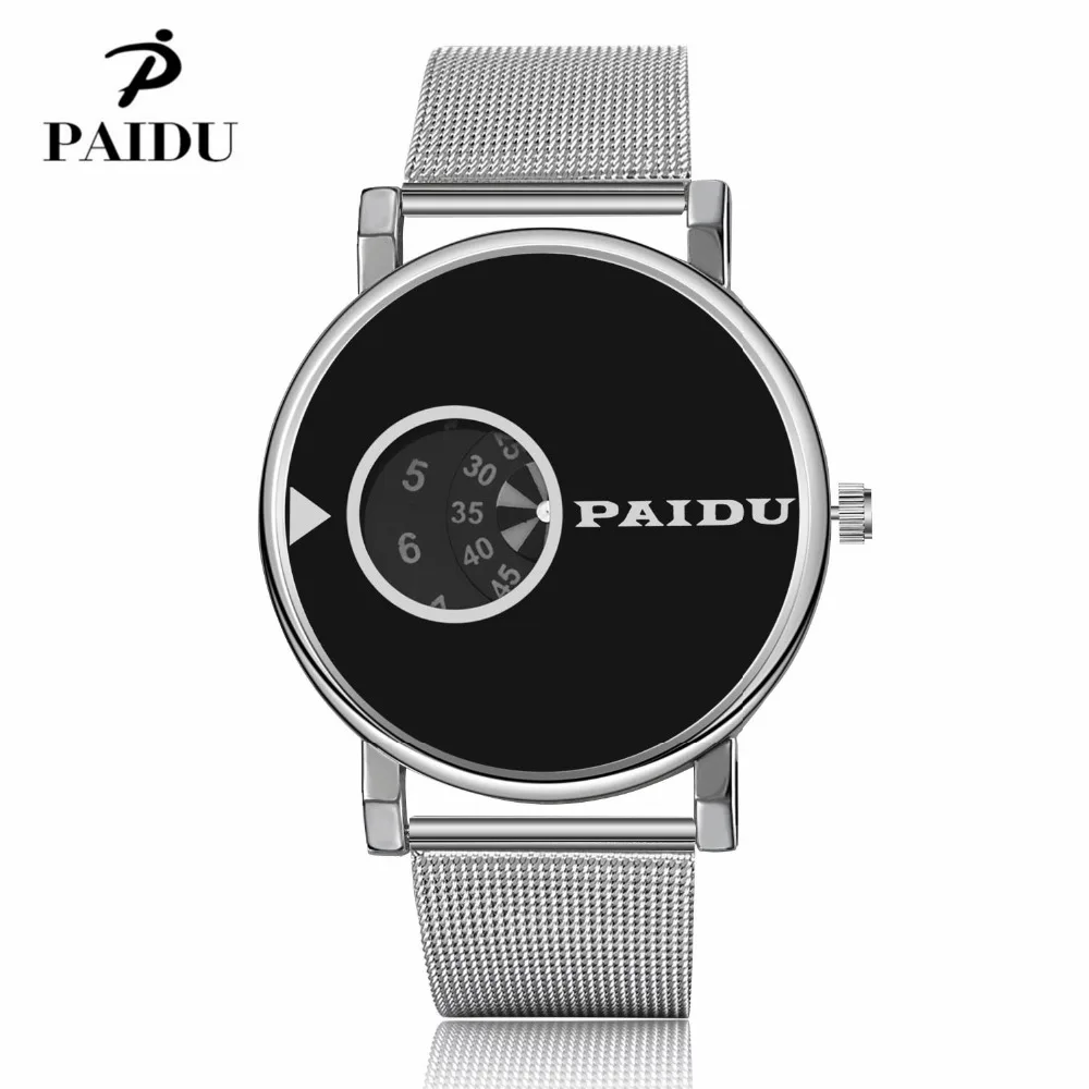 

PAIDU Full Steel Watch Fashion Luxury Elegant Men Women Unisex Quartz Wristwatch Male Clock Silver Color high quality relojes
