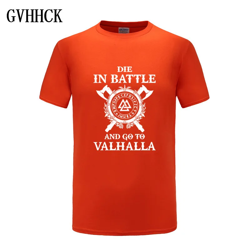 12 Die In Battle And Go To Valhalla Viking, мужские футболки, хит, летняя брендовая Футболка реглан, хлопок, облегающая футболка, Camisetas Hombre - Цвет: 12
