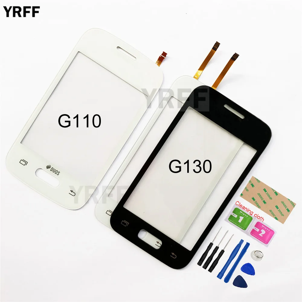 

Мобильный сенсорный экран для Samsung Galaxy G110 G130, сенсорный экран с цифровым преобразователем, сменная Передняя стеклянная панель с датчиком об...