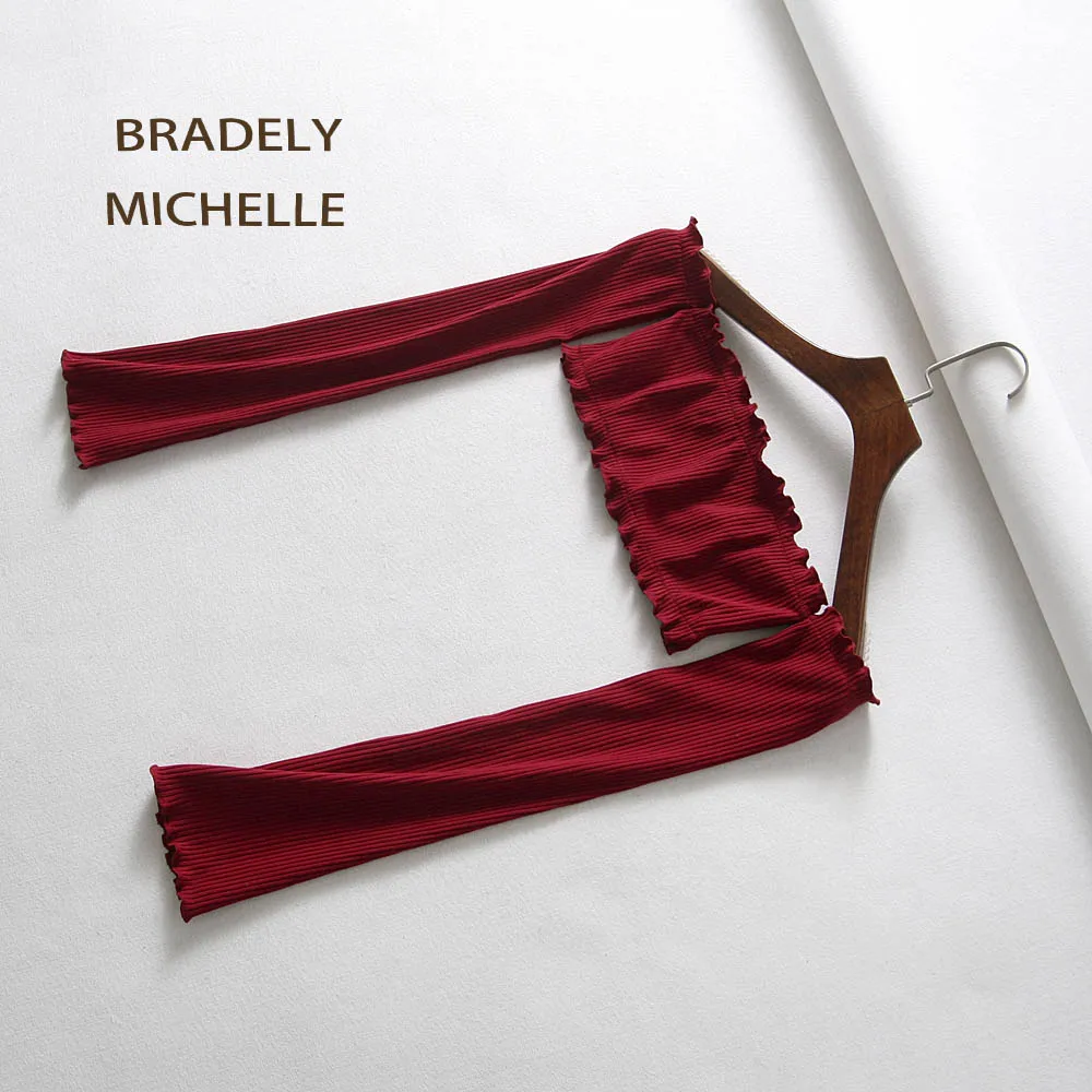BRADELY MICHELLE летние женские короткие топы с оборками, короткие сексуальные голые