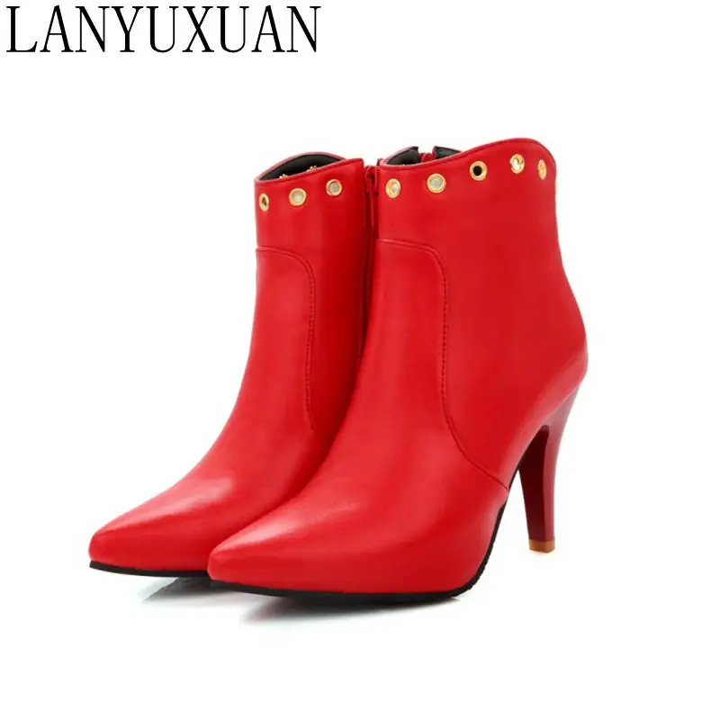 Женские зимние ботинки с пряжкой на каблуке молнии|fashion winter boots|winter bootsboots for woman |