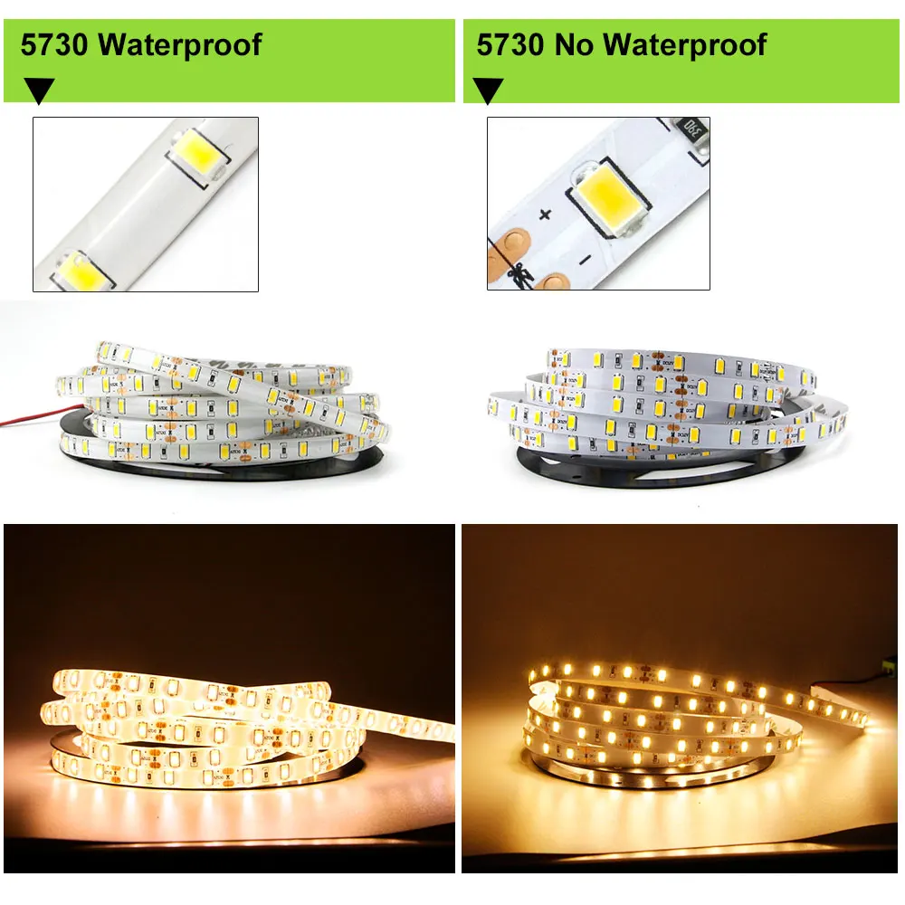 

[DBF]5M 5730 SMD LED Strip Light,DC12V 300LED IP65 Waterproof 3000/6000/6500K LED Ribbon Light, 3 times brightness than SMD5050