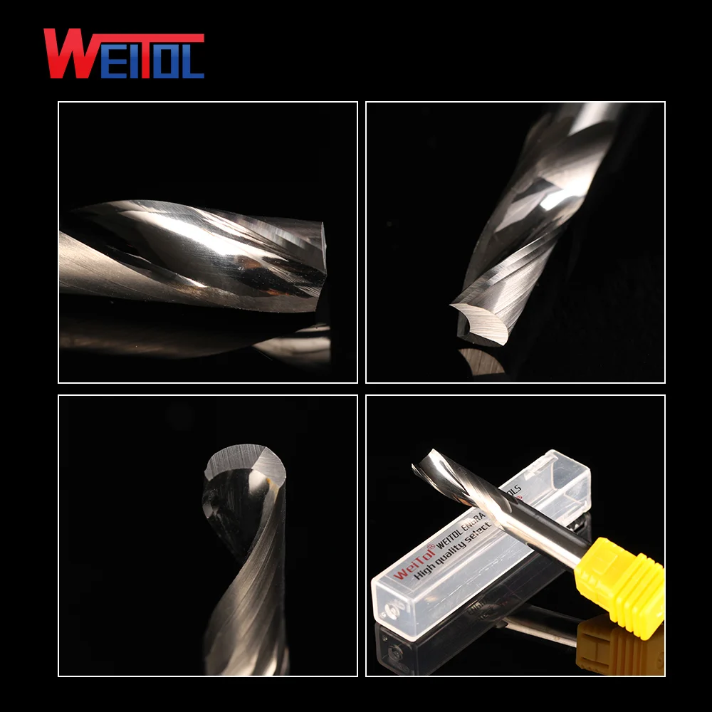 Weitol CNC 1 шт./компл. флейт концевые фрезы Диаметр 3 175/4/6/8 мм Фреза для алюминиевого