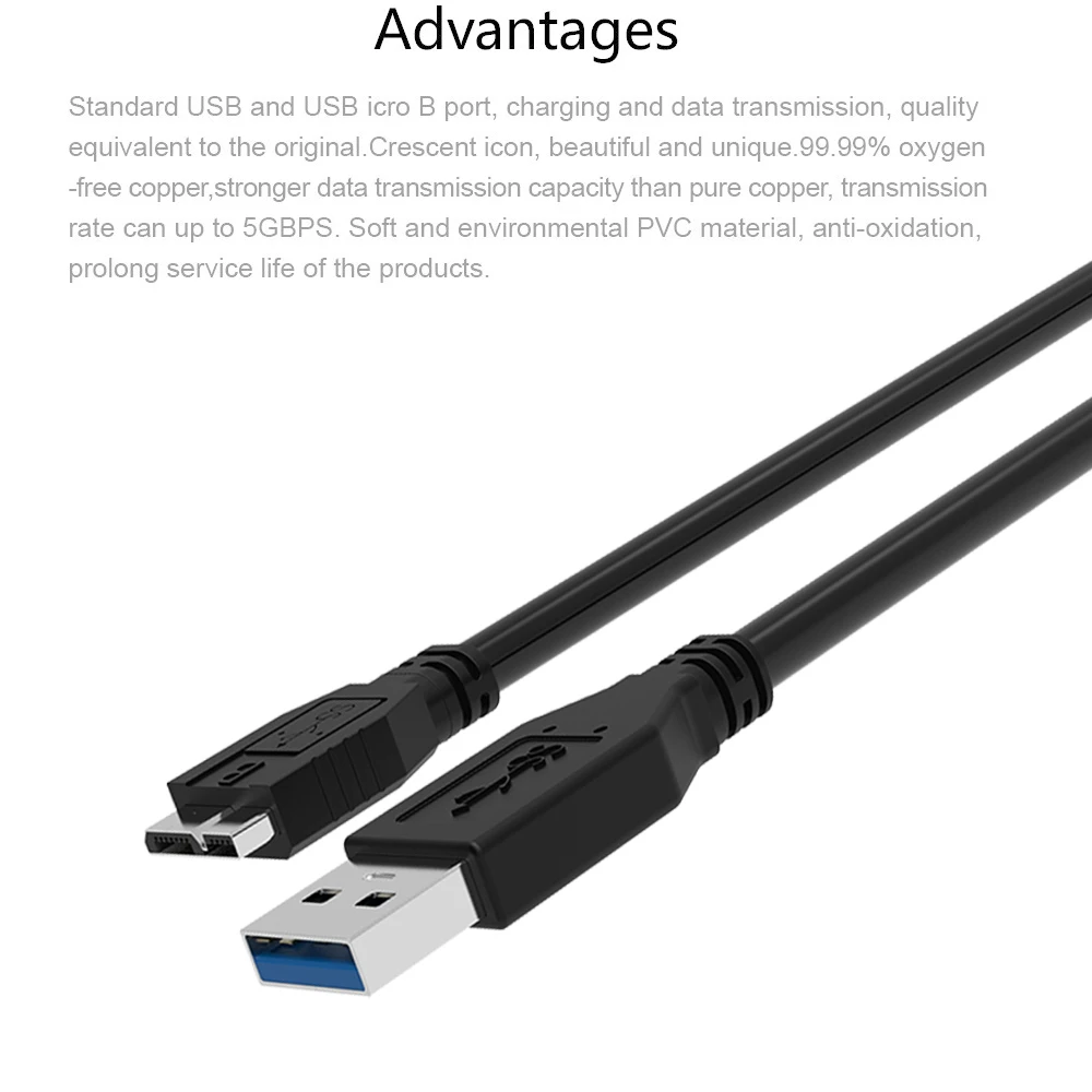 Robotsky USB 3,0 Type A к Micro B Кабель USB3.0 кабель для быстрой синхронизации данных Шнур для внешнего жесткого диска HDD Samsung S5