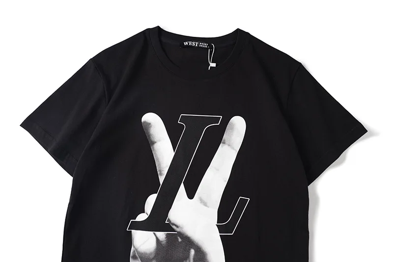 Новинка, мужские футболки Peace and Love V Finger, футболка в стиле хип-хоп, скейтборд, уличные хлопковые футболки, футболка Kenye#011